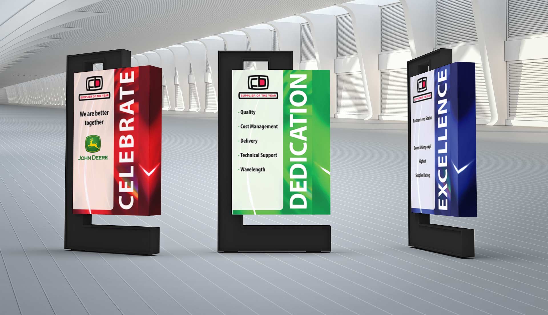Fisher Barton video panels developed by NAVEO marketing as part of brand value proposition development.