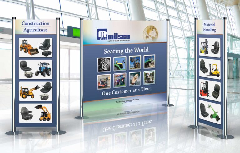 graphic design of banner stands for a Wisconsin trade show exhibit