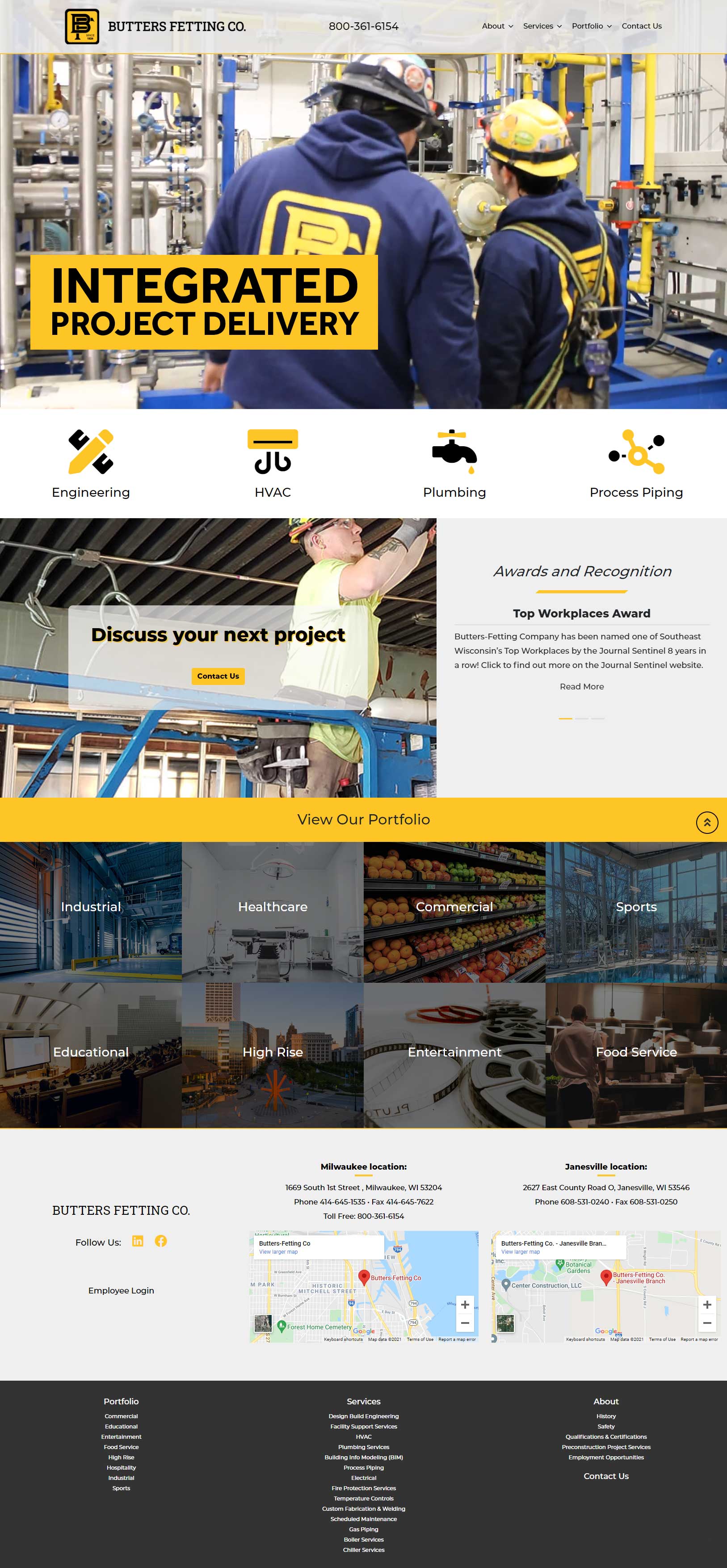 Modern website design and development package for mechanical contractors in Milwaukee, Wisconsin